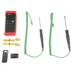 RS PRO RS52 Wired Digital Thermometer, K Probe, 2 Input(s), +1300 °C, +1999°F Max, ±0.2 Reading +1°C % Accuracy