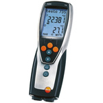 Testo 735-1 Wired Digital Thermometer, PT100 Probe, 3 Input(s), +1760°C Max, 0.2 % Accuracy - RS Calibration
