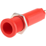 Staubli Red Female Banana Socket, 4 mm Connector, Tab Termination, 10A, 1000V, Gold Plating
