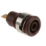 Staubli Brown Female Banana Socket, 4 mm Connector, Tab Termination, 24A, 1000V, Gold Plating