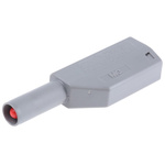 Staubli Grey Male Banana Plug, 4 mm Connector, Solder Termination, 32A, 1000V, Gold Plating
