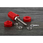 RS PRO 16A, Red Binding Post With Brass Contacts and Nickel Plated