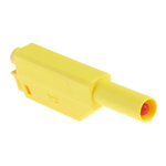 Staubli Yellow Male Banana Plug, 4 mm Connector, Solder Termination, 32A, 1000V, Gold Plating