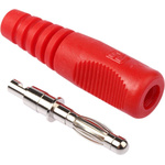 binder Red Male Banana Plug, 4 mm Connector, 16A, 50V, Nickel Plating
