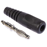 binder Black Male Banana Plug, 4 mm Connector, 16A, 50V, Nickel Plating