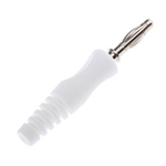 binder White Male Banana Plug, 4 mm Connector, 16A, 50V, Nickel Plating
