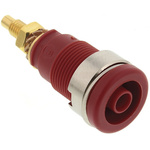 Hirschmann Test & Measurement Red Female Banana Socket, 4 mm Connector, Solder Termination, 32A, 1000V ac/dc, Gold