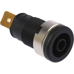 Hirschmann Test & Measurement Black Female Banana Socket, 4 mm Connector, Tab Termination, 32A, 1000V ac/dc, Gold