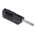 Hirschmann Test & Measurement Black Male Banana Plug, 4 mm Connector, Screw Termination, 30A, 60V dc, Nickel Plating