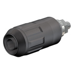 Staubli Black Female Banana Socket, 4 mm Connector, Bolt Termination, 20A, 1000V, Nickel Plating