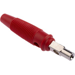 Hirschmann Test & Measurement Red Male Banana Plug, 4 mm Connector, Screw Termination, 16A, 60V dc, Nickel Plating