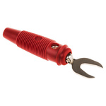 Hirschmann Test & Measurement Red Male Test Terminal, 4 mm Connector, Screw Termination, 30A, 30 V ac, 60V dc, Nickel
