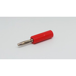 RS PRO Red Male Banana Connectors, 4 mm Connector, Screw Termination, 10A, 50V, Gold, Nickel Plating