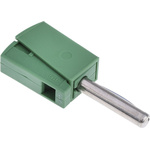 Wago Green Male Banana Plug, 4 mm Connector, Cage Clamp Termination, 20A, 42V, Nickel Plating