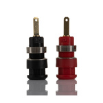 RS PRO Black, Red Female Banana Socket, 2mm Connector, 10A, 600V, Gold Plating