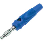 RS PRO Blue Male Banana Plug, 4 mm Connector, Screw Termination, 24A, 30V, Nickel Plating