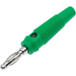 RS PRO Green Male Banana Plug, 4 mm Connector, Solder Termination, 24A, 30V, Nickel Plating