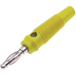 RS PRO Yellow Male Banana Plug, 4 mm Connector, Solder Termination, 24A, 30V, Nickel Plating