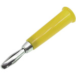 RS PRO Yellow Male Banana Plug, 4 mm Connector, 19A, 30V, Nickel Plating