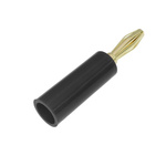 RS PRO Black Male Banana Plug, 4 mm Connector, 24A, 30V, Gold Plating