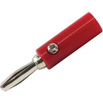 RS PRO Red Male Banana Plug, 4 mm Connector, 24A, 30V, Nickel Plating