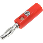 RS PRO Red Male Banana Plug, 4 mm Connector, 32A, 30V, Nickel Plating