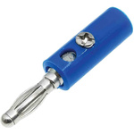 RS PRO Blue Male Banana Plug, 4 mm Connector, 32A, 30V, Nickel Plating