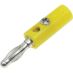 RS PRO Yellow Male Banana Plug, 4 mm Connector, 32A, 30V, Nickel Plating