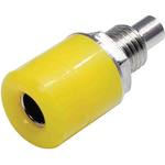 RS PRO Yellow Female Banana Socket, 4 mm Connector, Solder Termination, 24A, 30V, Nickel Plating