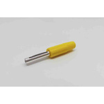 RS PRO Yellow Male Banana Connectors, Solder Termination, 10A, 50V, Silver Plating