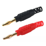 RS PRO Black, Red Male Banana Connectors, 2mm Connector, Solder Termination, 10A, 30 V ac, 60V dc