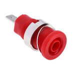 RS PRO Red Female Banana Socket, 4 mm Connector, Tab Termination, 24A, 1000V, Nickel, Tin Plating
