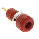 Staubli Red Female Banana Socket, 2mm Connector, 10A, 600V, Gold Plating