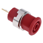 Staubli Red Female Banana Socket, 4 mm Connector, Tab Termination, 24A, 1000V, Gold Plating