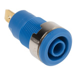 Staubli Blue Female Banana Socket, 4 mm Connector, Tab Termination, 24A, 1000V, Gold Plating