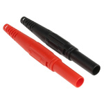 Staubli Black, Red Male Banana Plug, 4 mm Connector, Screw Termination, 32A, 1000V, Nickel Plating