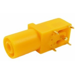 RS PRO Yellow Female Banana Socket, 4 mm Connector, Solder Termination, 24A, 1000V, Gold Plating
