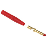 Staubli Red Male Banana Plug, 4 mm Connector, Solder Termination, 32A, 1000V, Gold Plating