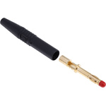 Staubli Black Male Banana Plug, 4 mm Connector, Solder Termination, 32A, 1000V, Gold Plating