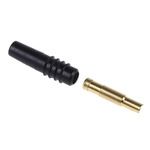 Staubli Black Female Test Socket, 1mm Connector, Solder Termination, 6A, 30 V, 60V dc, Gold Plating