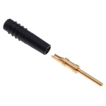 Staubli Black Male Test Plug, 1mm Connector, Solder Termination, 6A, 30 V, 60V dc, Gold Plating