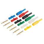Staubli Black, Blue, Green, Red, White, Yellow Male Banana Plug, Gold Plating