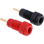 Staubli Black, Red Male Banana Plug, Gold Plating