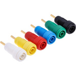 Staubli Black, Blue, Green, Red, White, Yellow Female Banana Socket, 2mm Connector, Screw Termination, Gold Plating