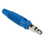 Hirschmann Test & Measurement Blue Male Banana Plug, 4 mm Connector, Screw Termination, 16A, 60 V, 60V dc, Nickel