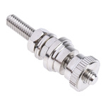 RS PRO 30A, Silver Binding Post With Brass Contacts and Nickel Plated - 5mm Hole Diameter