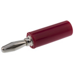 Mueller Electric Red Male Banana Plug, 4 mm Connector, 15A, Nickel Plating