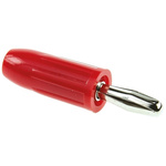 Mueller Electric Red Male Banana Plug, 4 mm Connector, 15A, Nickel Plating