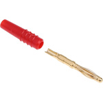 Staubli Red Male Banana Plug, 2mm Connector, Solder Termination, 10A, 30 V, 60V dc, Gold Plating
