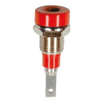 Staubli Red Female Banana Socket, 2mm Connector, Tab Termination, 10A, 30 V, 60V dc, Silver Plating